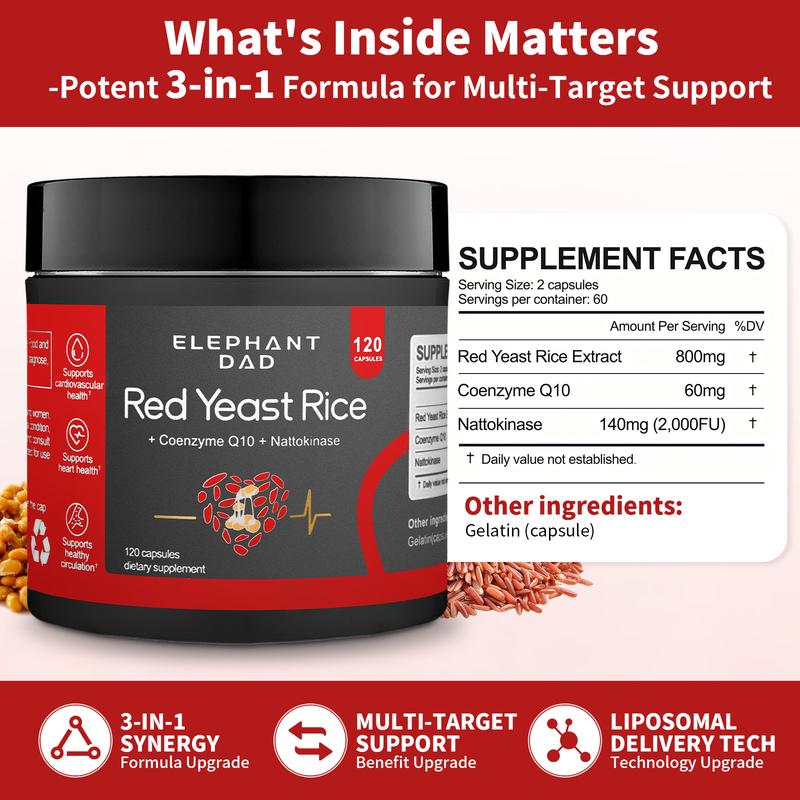 Red Yeast Rice Complex 1000mg with CoQ10 & Nattokinase